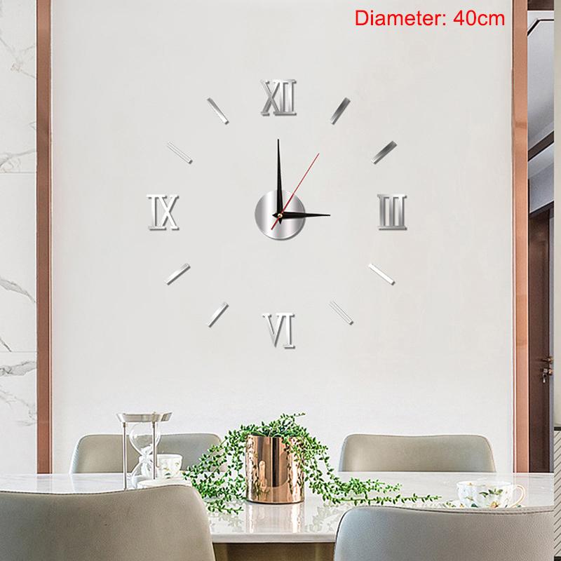 3D Leuchtende Wanduhr Rahmenlos Acryl DIY Digitaluhr Wandaufkleber Leise