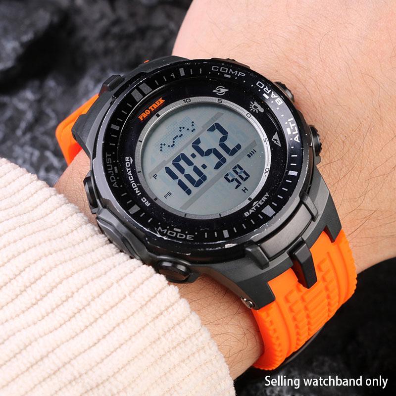 For Casio PROTREK Series PRW-3000\3100\6000\6100Y Mountaineering Silicone Watch Band Water Proof Outdoor Sports Men Accessories