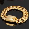 17MM Thick 316L Stainless Steel Cuban Link Chain Luxury Gold Color Men's Bracelet Minimalist Retro Male Jewelry Gifts