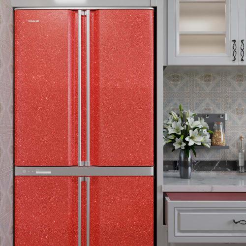 VEELIKE Glitter Wallpaper Stickers, Red, 40x300cm, 0.6mm Thick, Glitter-Infused, Cutting Sheet, Wall Stickers, Glitter Stickers, Gift Wrapping, Furnit