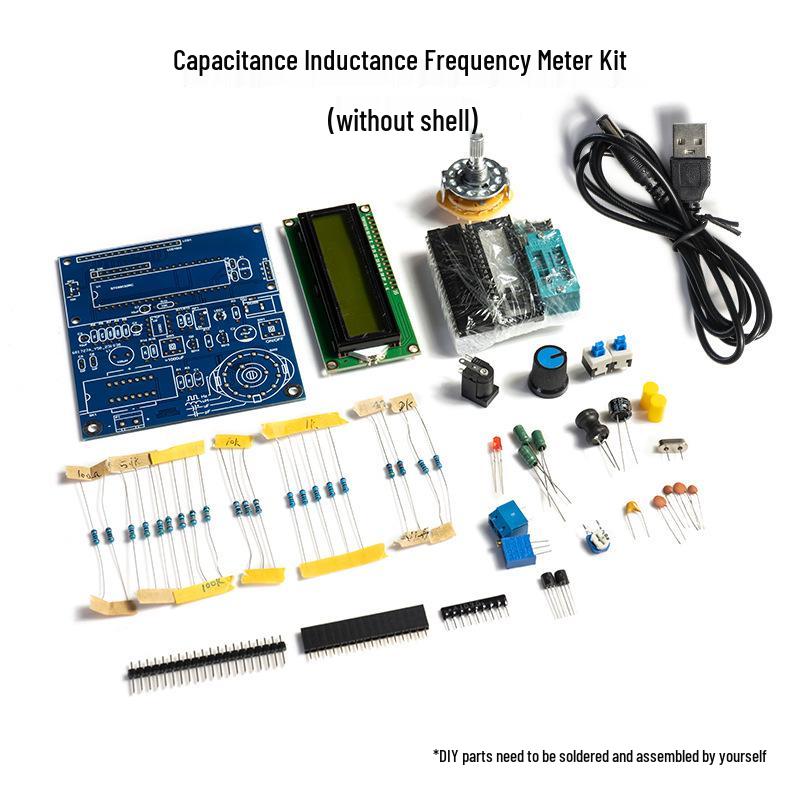 DIY Electronic Kit: Capacitance & Inductance Meter with Frequency Measurement - 51 Single-Chip Tester Circuit Board Soldering Practice