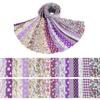 40 Pieces/Set Precuts Fabric 6.5x50CM Quilt Sewing DIY Jelly Rolls Purple Style Plain Weave Cotton Strip