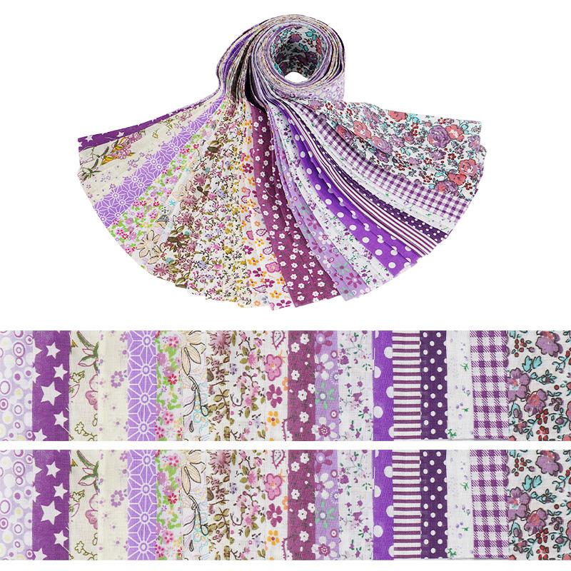 40 Pieces/Set Precuts Fabric 6.5x50CM Quilt Sewing DIY Jelly Rolls Purple Style Plain Weave Cotton Strip