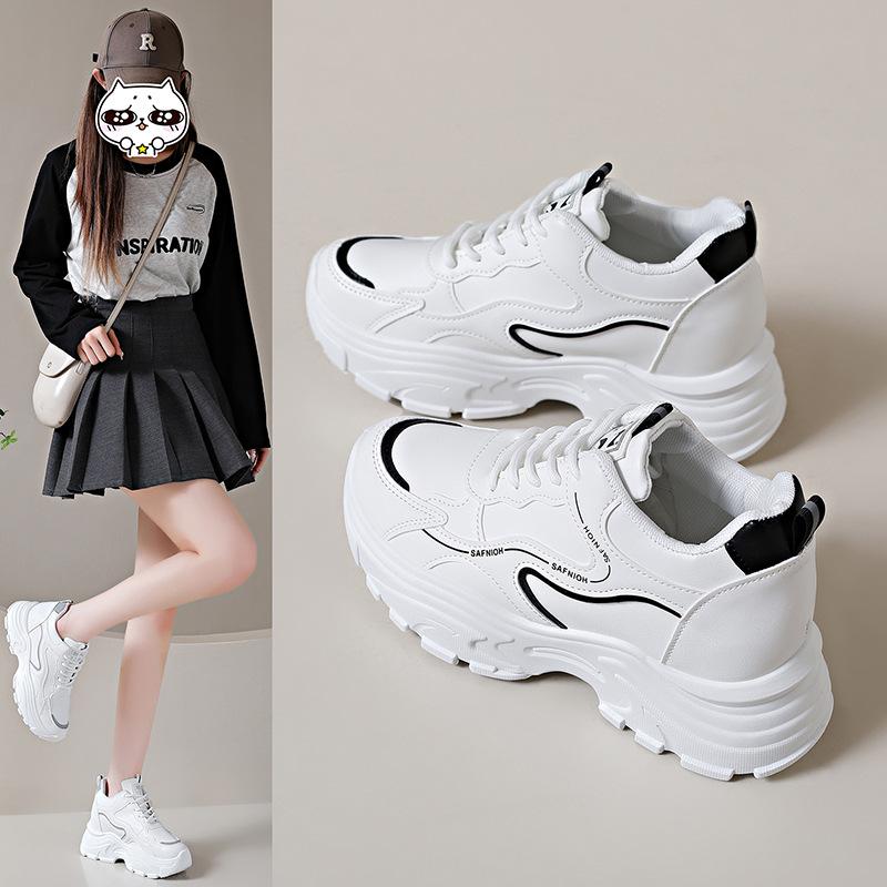 Platform dad shoes women's spring and autumn 2025 new little white shoes small height increase casual sports shoes ins tide
