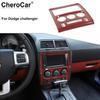 Center Console Navigation GPS Cover Trim For Dodge Challenger 2009-14 Red Carbon