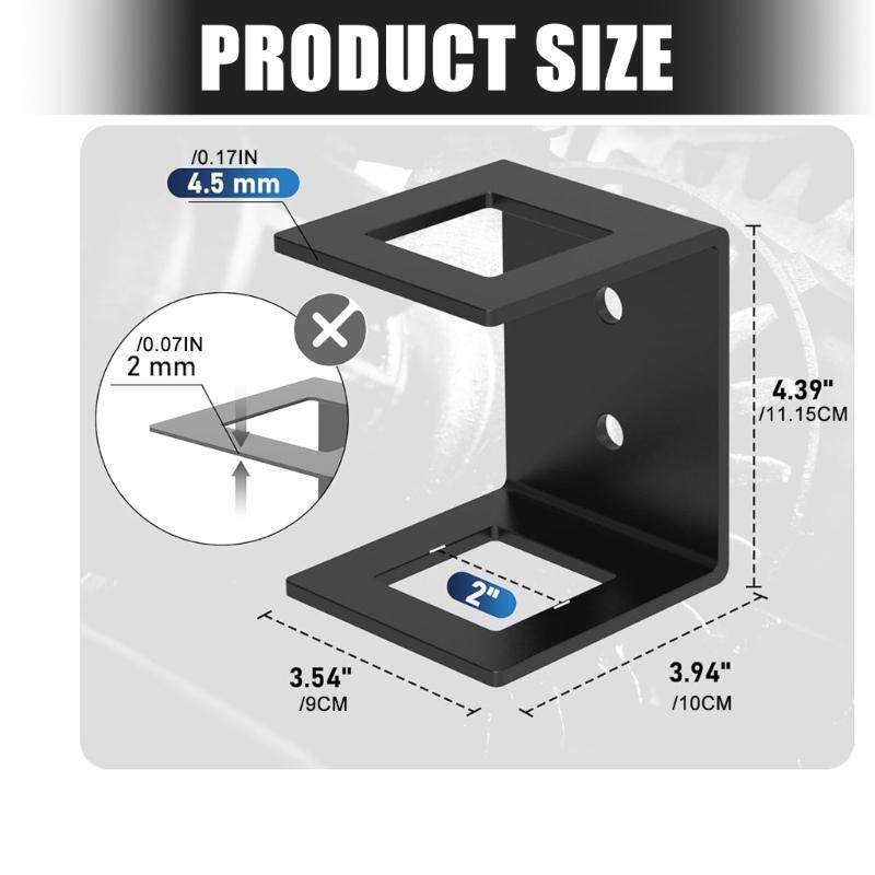 Heavy Duty 2in Trailer Hitch Storage Bracket 150lb Load Capacity for Secure Mounting and Easy Installation On Truck Beds