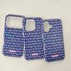 Korean Style Strawberry iPhone 14/15/16/17 Pro Max Blue Phone Case for Women