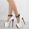 16.5CM Ultrahohe Peep-Toe Sexy Plateausandalen Modedesign Doppelter Schnallenriemen mit Plateau Damen Stiletto Sandalias Mujer
