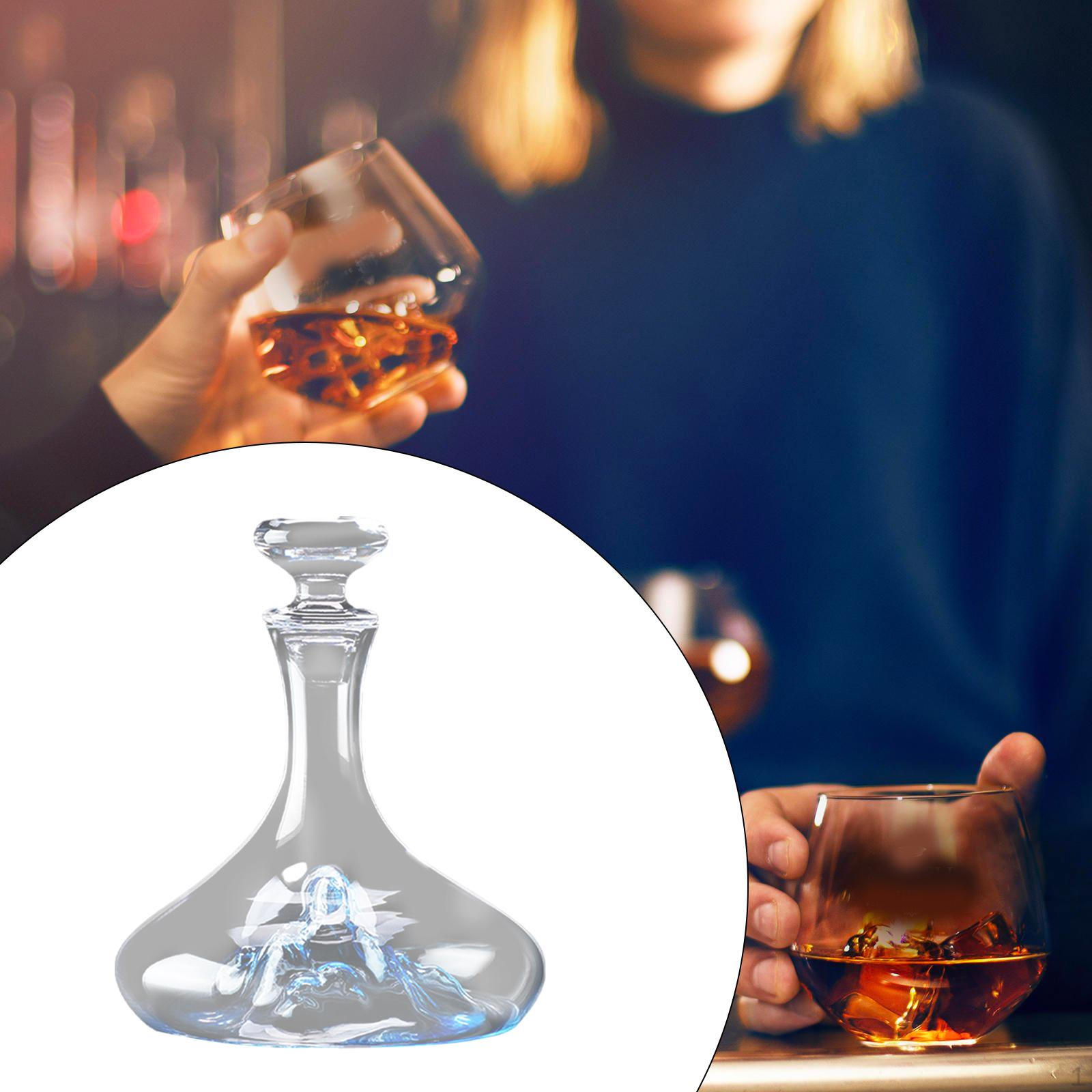

Red Wine Decanter Glass Birthday Gift Unique Container Ice Carafe for 1200ml
