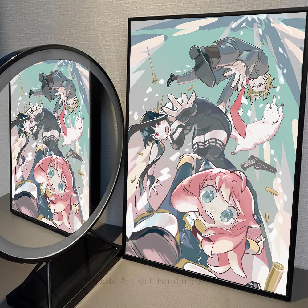1PC Anime Spy X Family Comic Book Poster Poster Self-adhesive Art Waterproof Paper Sticker Coffee House Bar Room Wall Decor