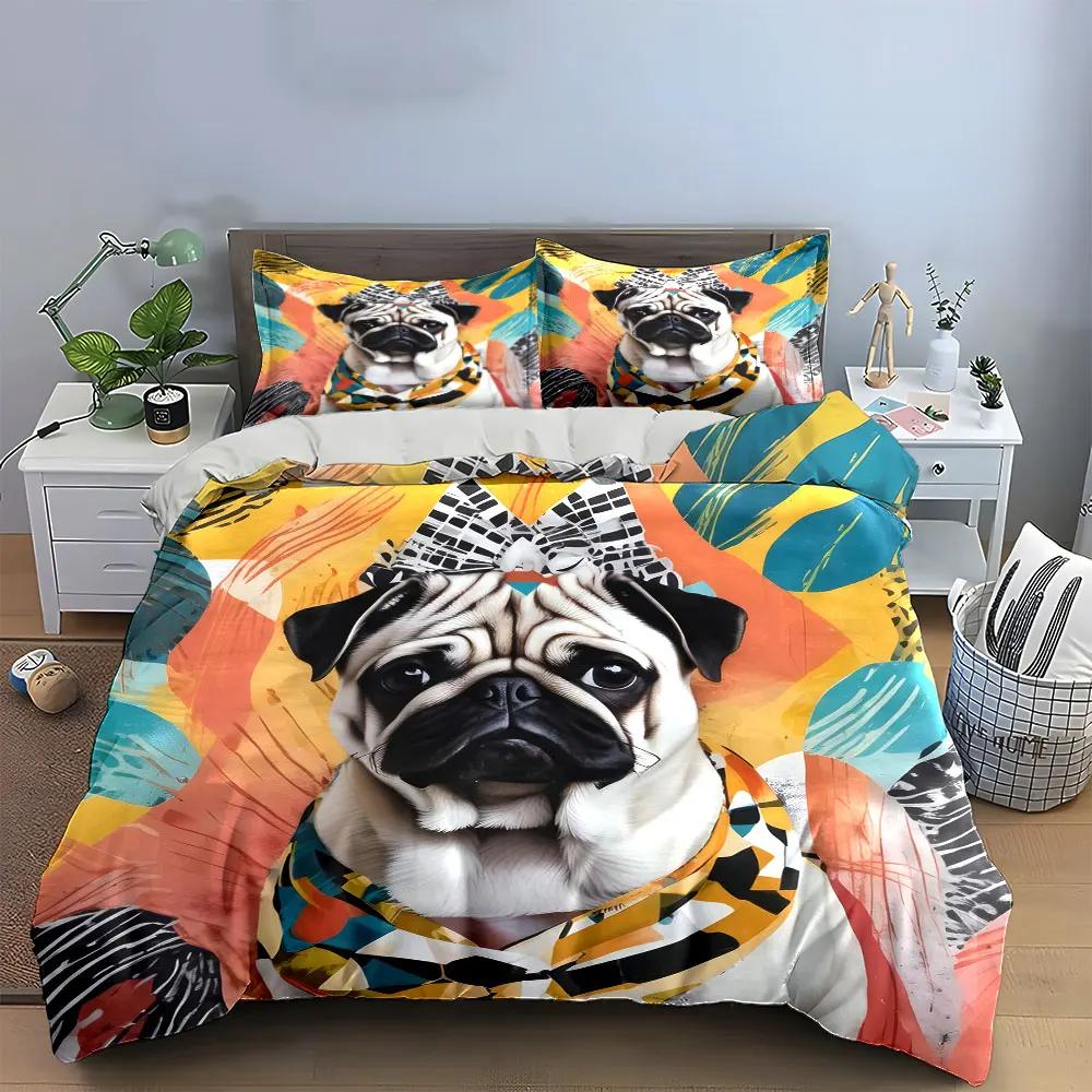 Colorful Pattern Pet Accessories Set Soft Comfortable Duvet Cover Bedding Set Included 1*Duvet Cover & 2*Pillowcases Gift