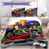 3-teiliges Bettbezug-Set (1 * Bettbezug + 2 * Kissenbezug, ohne Kern), Fast & Furious Aufdruck Weiches Ganzjahres-Bettwäscheset, Heim-Schlafzimmer-Dekoration Geschenk