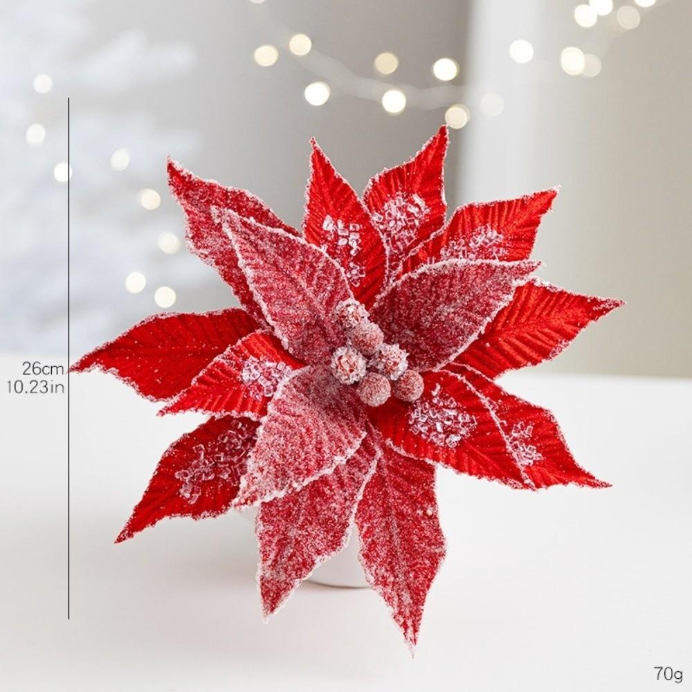 Faux Velvet Artificial Xmas Flower Large Size High-grade Xmas Tree Decorations Merry Christmas Vibrant Colors