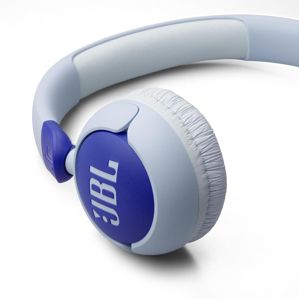 JBL Junior 320 / Kids' / On-Ear Headphones / Volume Control / Built-in Microphone / Customizable Stickers Included / Blue / JBLJR320BLU
