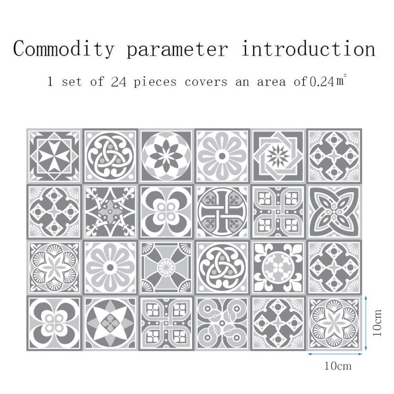 24 τμχ αυτοκόλλητα τοίχου Vintage αδιάβροχα αυτοκόλλητα αυτοκόλλητα βινυλίου πλακάκια τοίχου σπιτιού κουζίνας μπάνιου