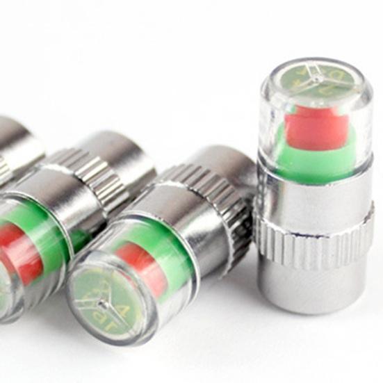Tire Pressure Monitoring Valve Stem Caps Visual Tri-Color Alert Caps Waterproof Tire Pressure Gauge Replacement Caps for Cars Trucks SUVs Motorcycles