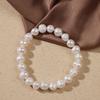 Elegante Natürliche Süßwasserperlenarmbänder für Damen Weißes Barockperlen-Charm Elastisches Armband Feiner Schmuck Hochzeitsparty 8-9mm