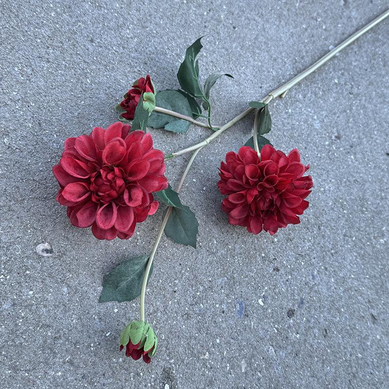 

5pcs Simulated Chrysanthemum Silk Fake Flower Hotel Decoration Orange 4 Heads Elegant Chrysanthemums Branch Artificial Flowers красный