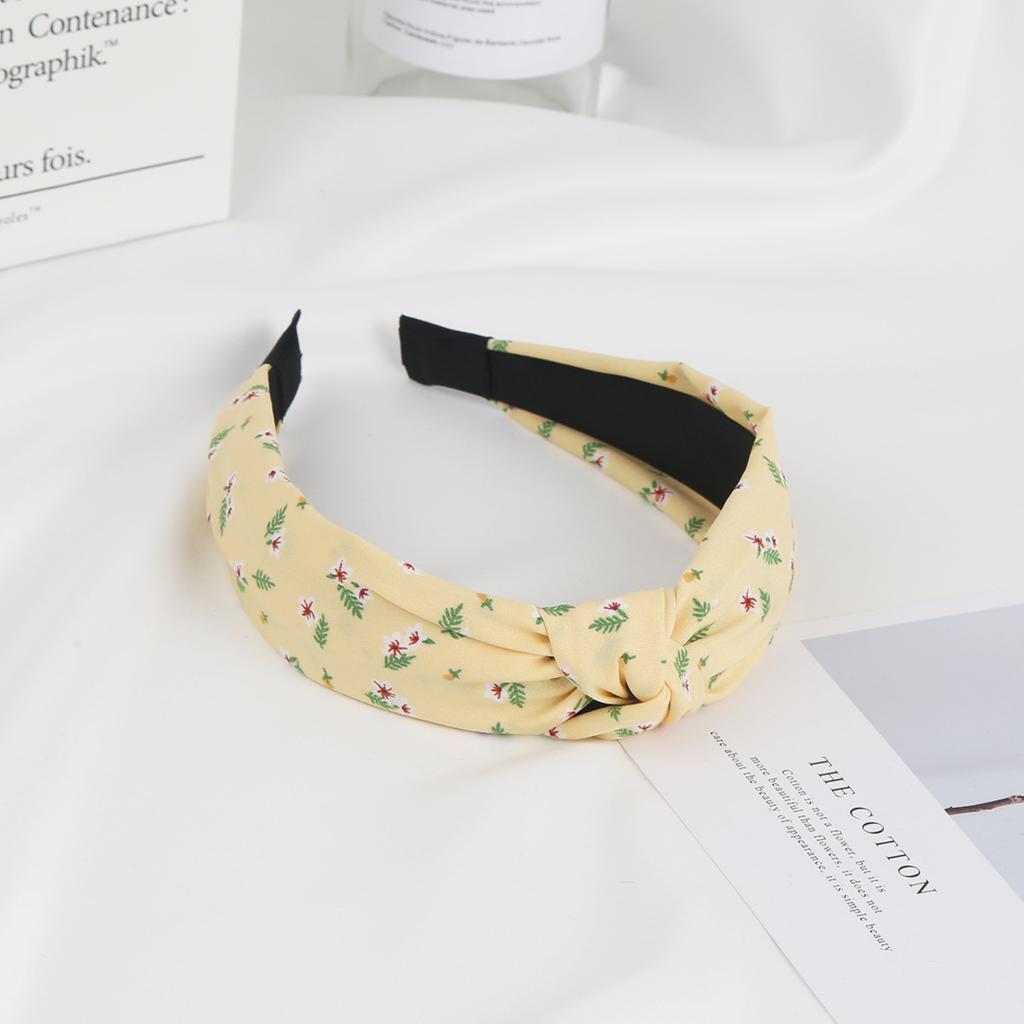 2024 New Printed Headband Wide Edge Simple Hair Band Fabric Knotted Headband Hair Accessories Woman