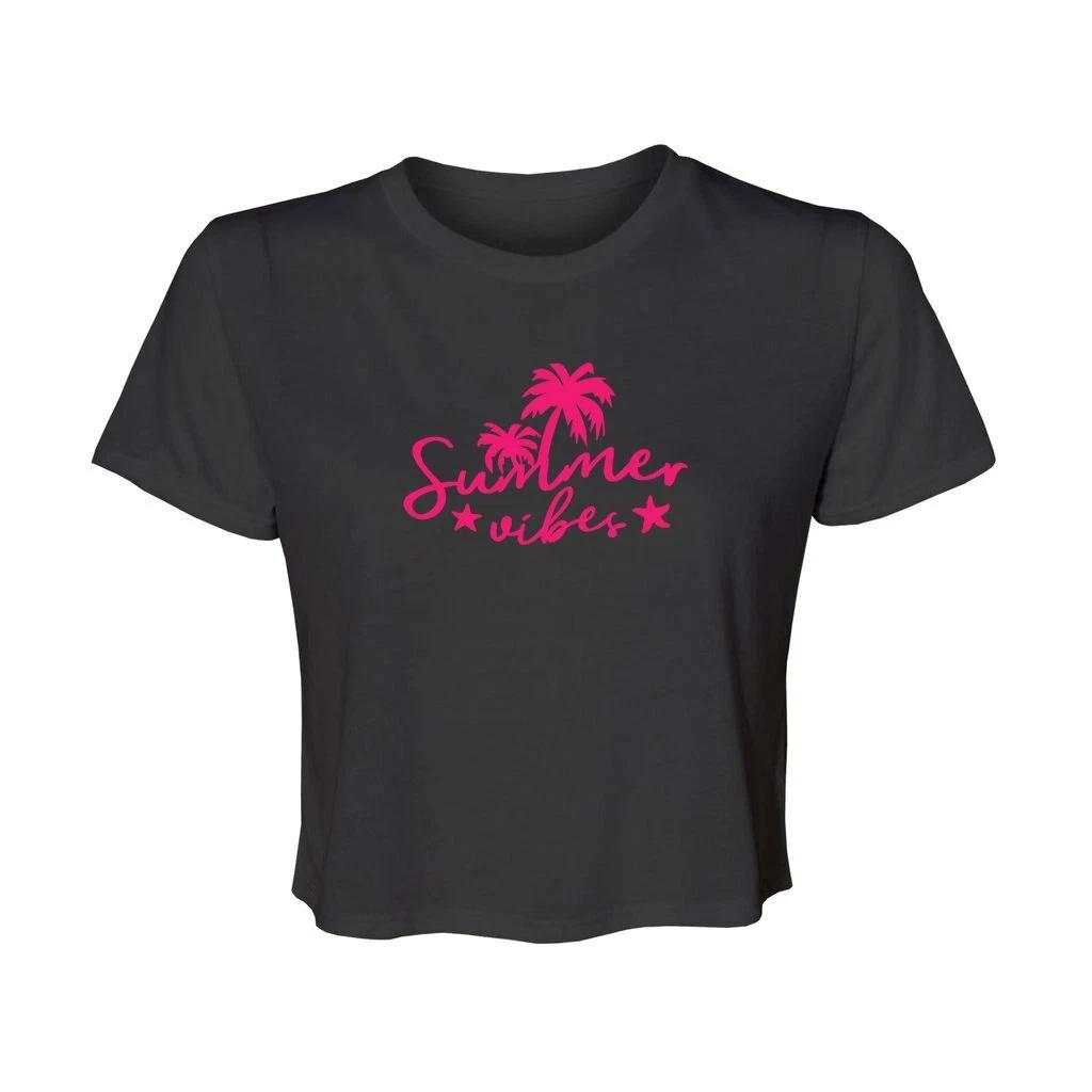 Summer Vibes - Women’s Flowy Cropped Tee L