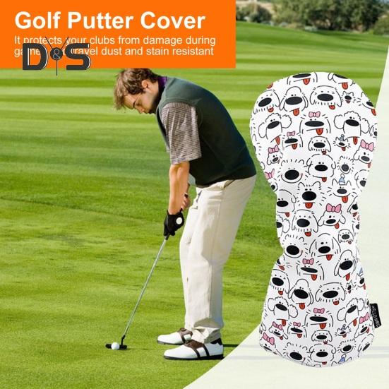 Golf Club Cover for Drivers Fairway Woods Hybrids Mallet Putter Headcover Cartoon Puppy Design Golf Club Protector