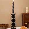 Black Pillar Candle Holder Iron Candlestick Sun Moon Star Metal Candle Stand for Weddings and Festival Table Decoration