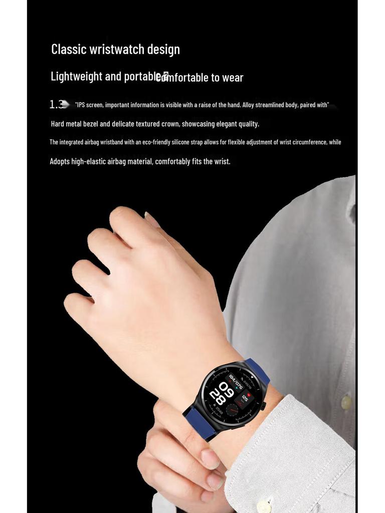 2025 S22 Smartwatch: Air Pump, Airbag, Accurate Blood Pressure, Voice Broadcast, ECG, Blood Sugar, Uric Acid Monitoring.