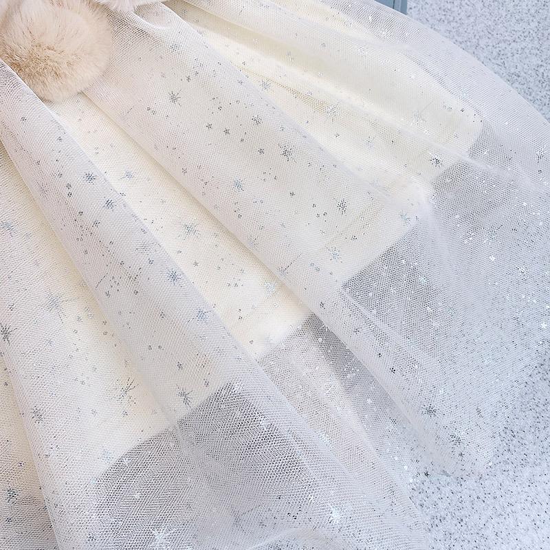 Gemütliches Winter 2022 Kleinkind Prinzessin Strickkleid Set - Fleecefutter, Zweiteilig AD0632