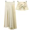 Lily Brown Long Length Corset Pleated Skirt Beige Women Used