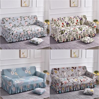 Floral Printed Sofa Cover Stretch Spandex Sofa Skirt Covers Elastic Removable Couch Slipcovers For Living Room