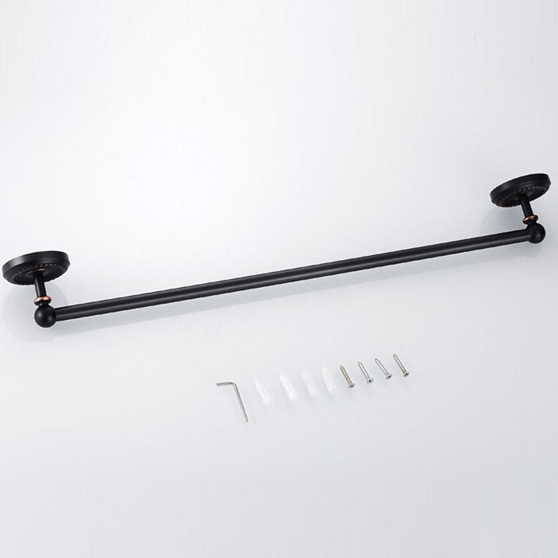 Black Brass Wall Mounted Bathroom Single Towel Shelf Rack Holder Bath Towel Hanger Bar Towel Rail Bathroom Accessories