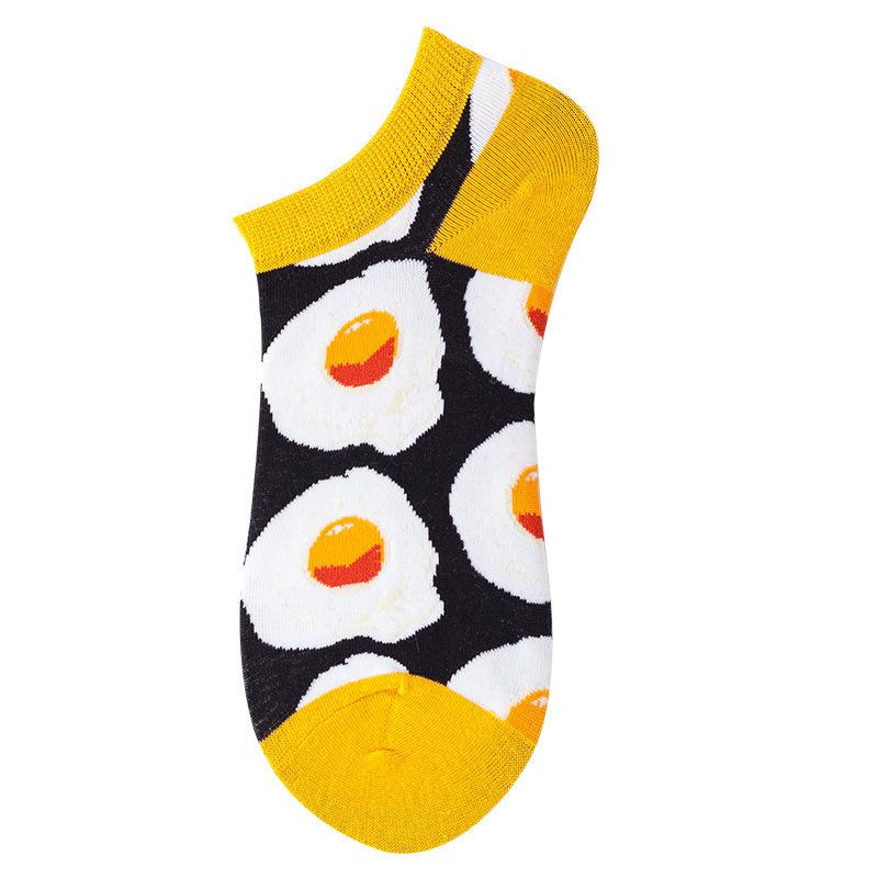 40 Style Fashion Colorful Short Socks Men Cotton Novelty Oil Painting Animals Food Avocado Casual Funny Ankle Sox