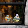 Warm and Cozy Winter Bird Window Sticker That Self-adheres and Leaves No Residue. Compatible with Christmas Stickers.