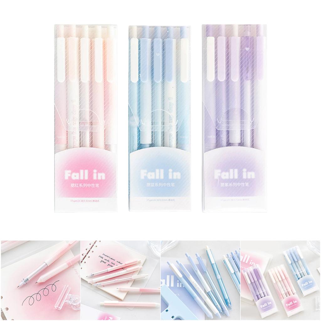 Pack Of 5 Unique Color Transformation Press Ballpoint Pen Fast Drying Ink Suitable For Diary Office Use