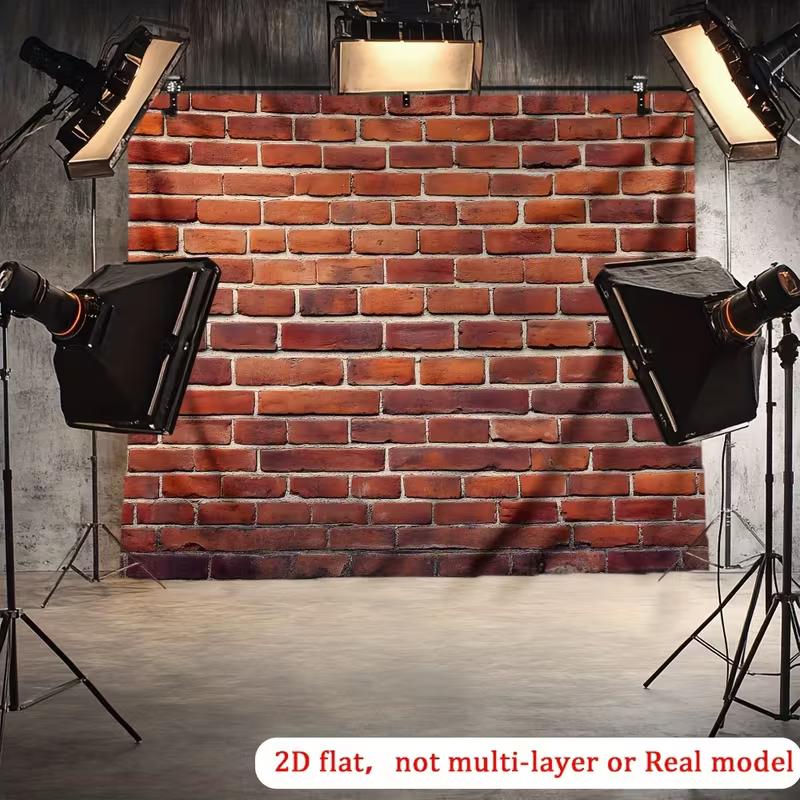 Red Brick Wall Tapestry, Rustic Brick Print Wall Hanging Decor