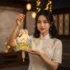 Handmade DIY Paper Lantern Battery Chinese Flower Lamp Glowing Rabbit Light  Party