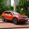 JQTYB1 WELLY 1:32  VW TIGUAN SUV Alloy Car Diecasts & Toy Vehicles Car Model Sound and Light Pull back Car Toy For Kids Gift Ornaments