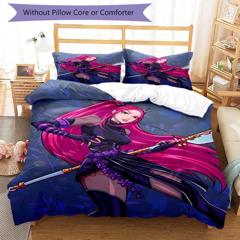 3pcs KPop Demon Hunters MIRA2 Design Cover Set - HD Printed Bedding with 1 Cover and 2 Pillowcases - Perfect for Home and Dorm Decor