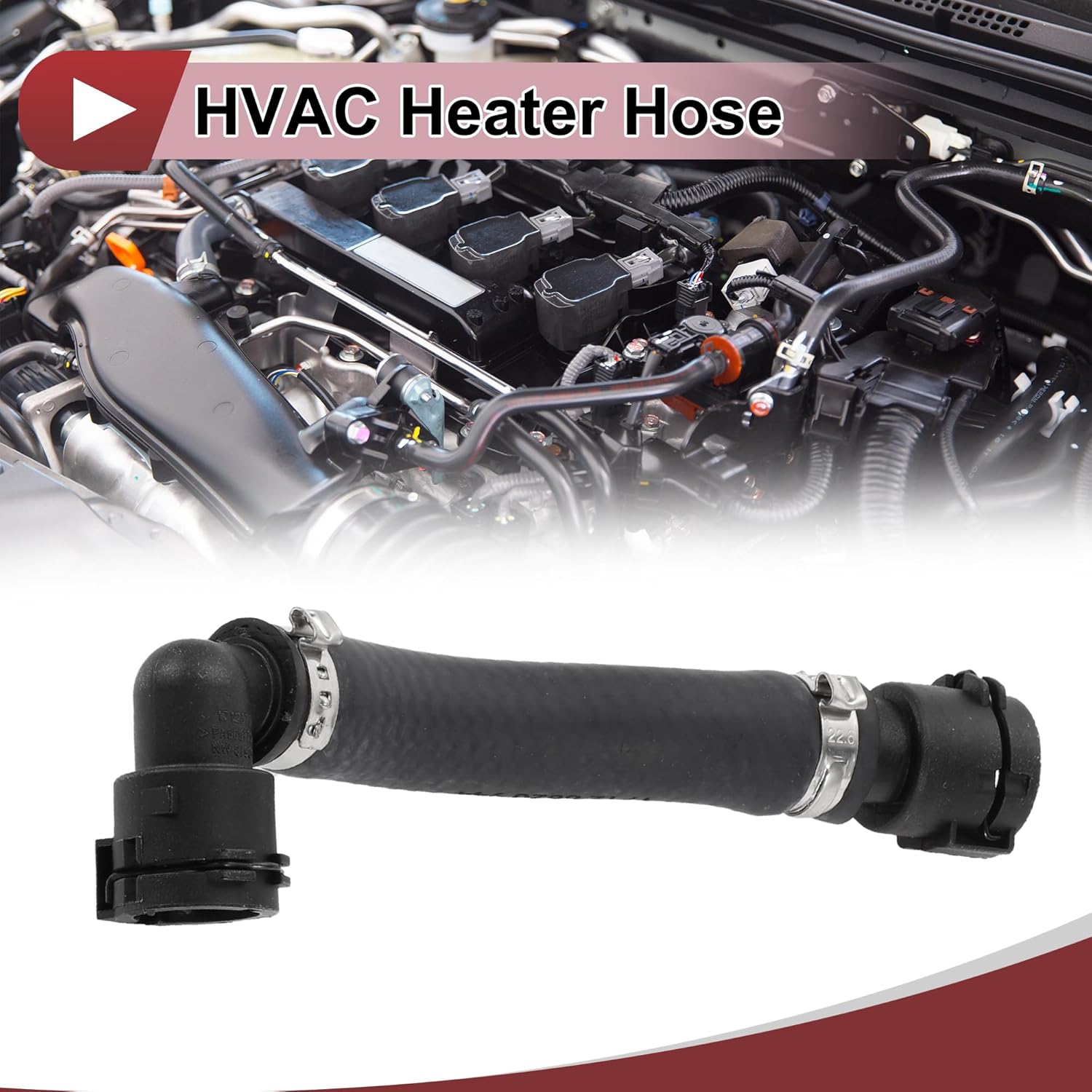 1 Pcs HVAC Heater Hose for BMW 230i 320i 330i 340i 430i Engine Cooling Expansion Tank Hose No.17128620944 Black Rubber