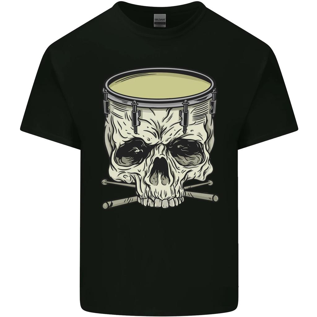 Skull Snare Drum Drummer Drumming Kids T-Shirt Childrens