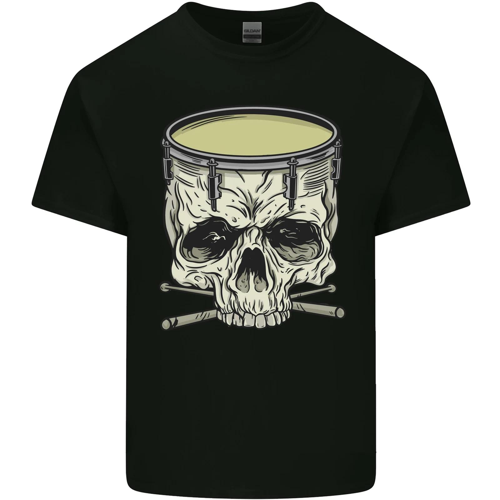 Skull Snare Drum Drummer Drumming Kids T-Shirt Childrens L