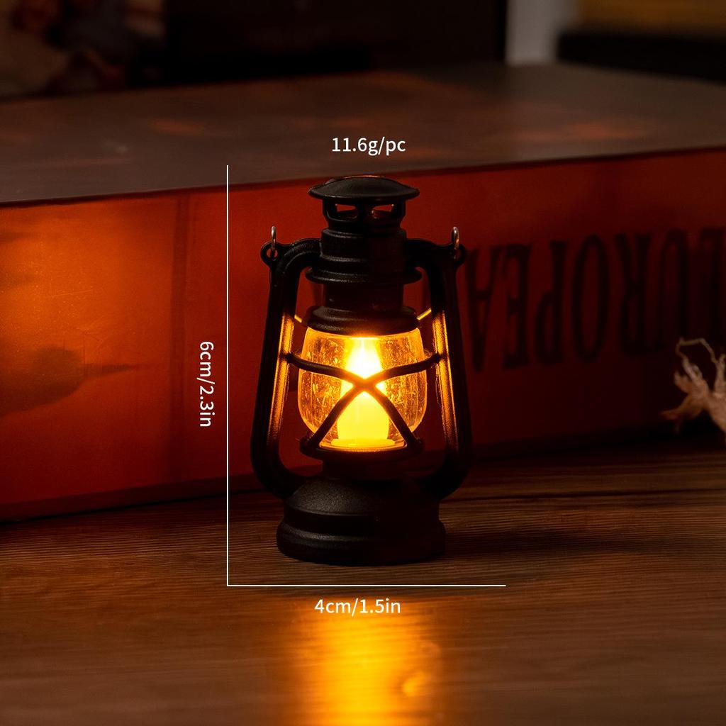 Vintage LED Mini Oil Lamp Lantern - Home Decor & Photo Prop Gift.