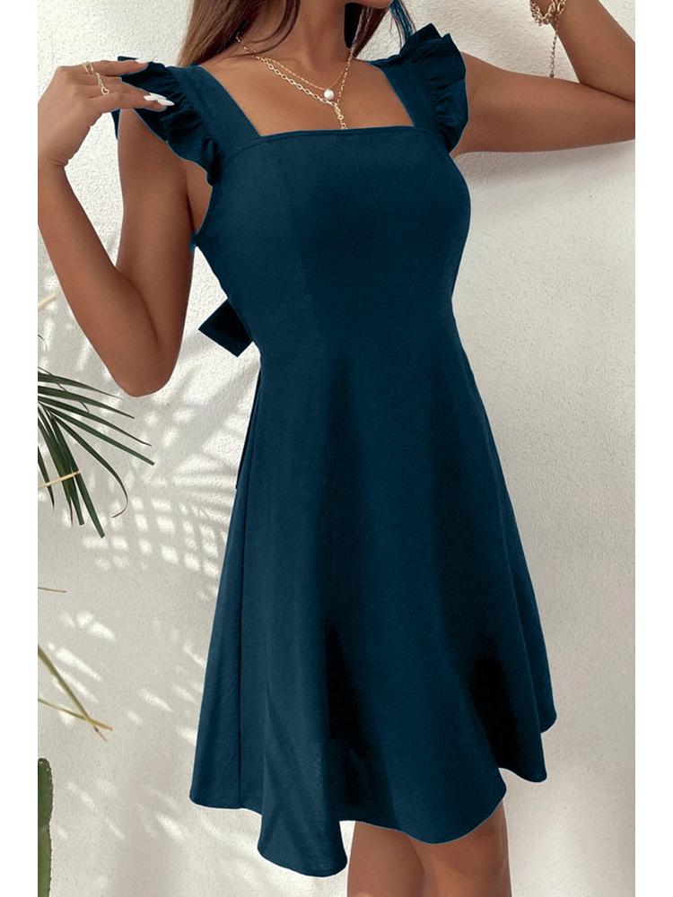 2024 Cross-Border European & American Women's Pastoral Style Suspender Dress: Short, Sweet, Versatile for Commute, Vacation, or Beach.