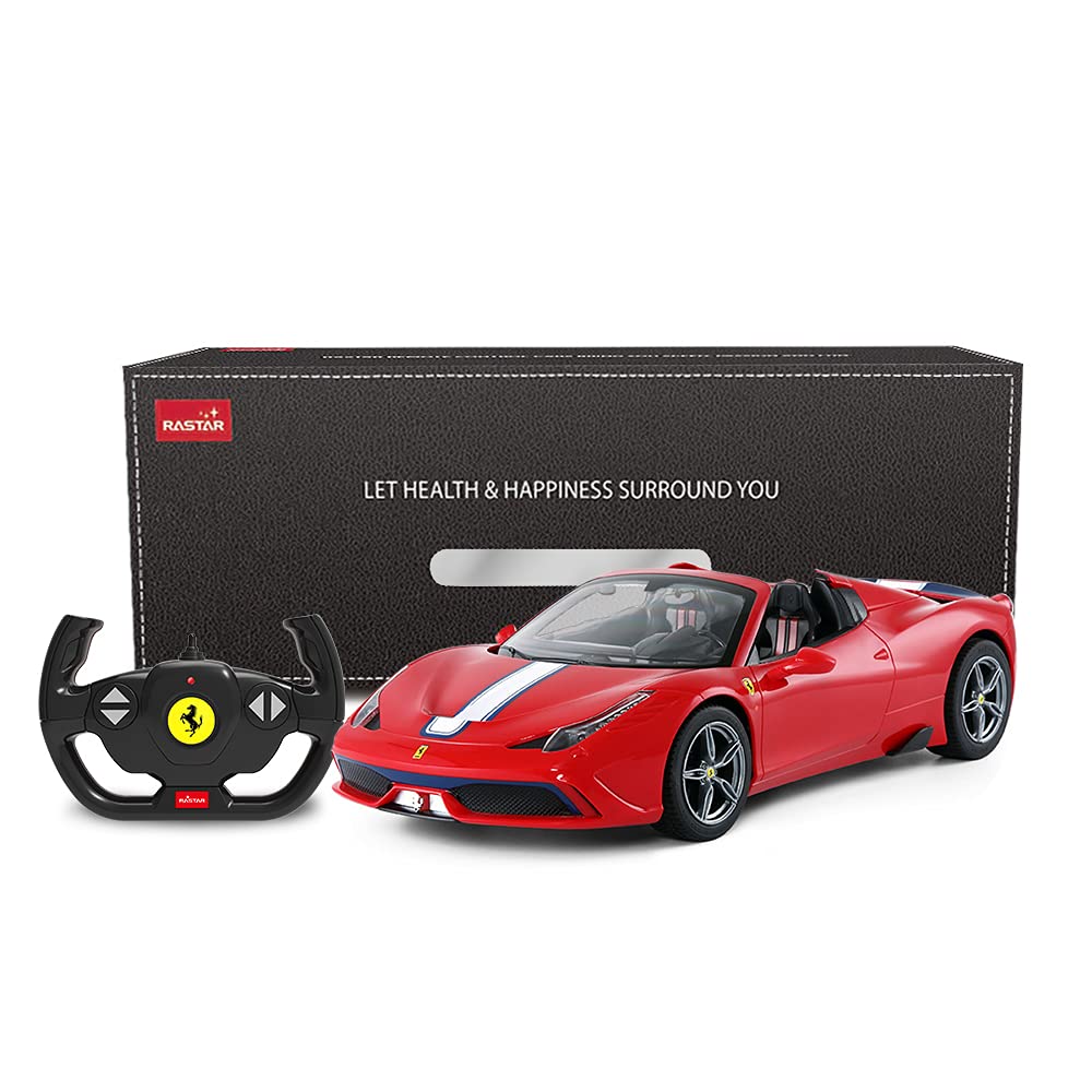 RASTAR 114 Scale Ferrari 458 Speciale RC Model Car with LED Lights and Automatically OpeningClosing Roof, Red