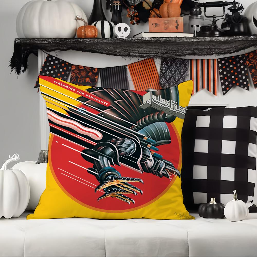 Rock Band J-Judas P-Priest  Pillow Case Office Cushions Suitable For Sofa Car Bedroom Decorative Cushion Cover