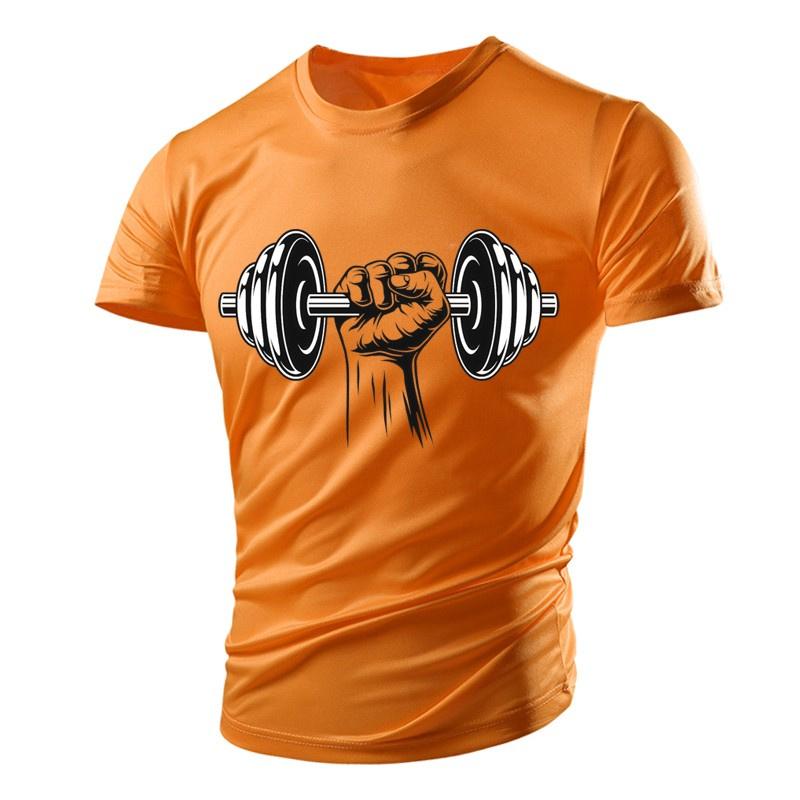 Dumbbell Graphic T-Shirt For Men Gym 3D Printed T Shirts Summer Casual Breathable Sports Round Neck Quick Dry Short Sleeves Tees