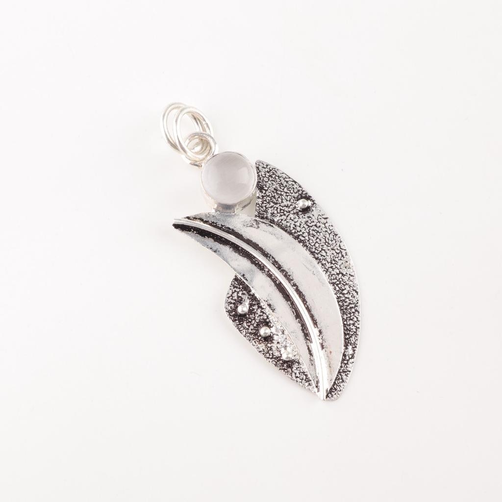Selenite Gemstone 925 Sterling Silver Jewelry Handmade Women's Silver Pendant PP-36-44