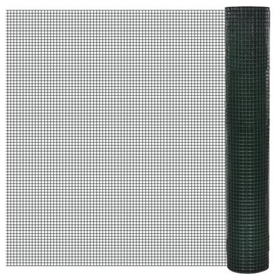 Vidaxl Mesh Fencing, Galvanized, Pvc, 10X1 M, Green