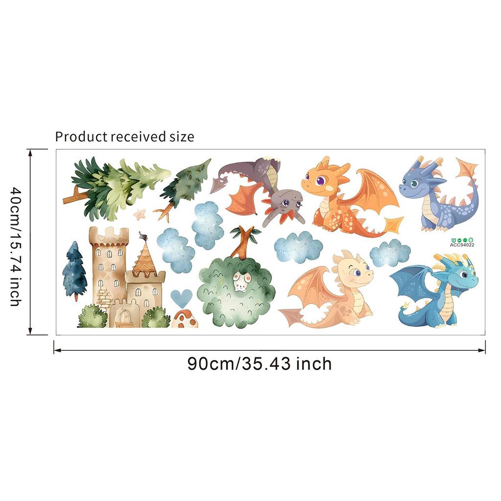 Cute Cartoon Dinosaur Wall Stickers for Kids Room Nursery Kindergarten Home Decor Self Adhesive Removable Decals