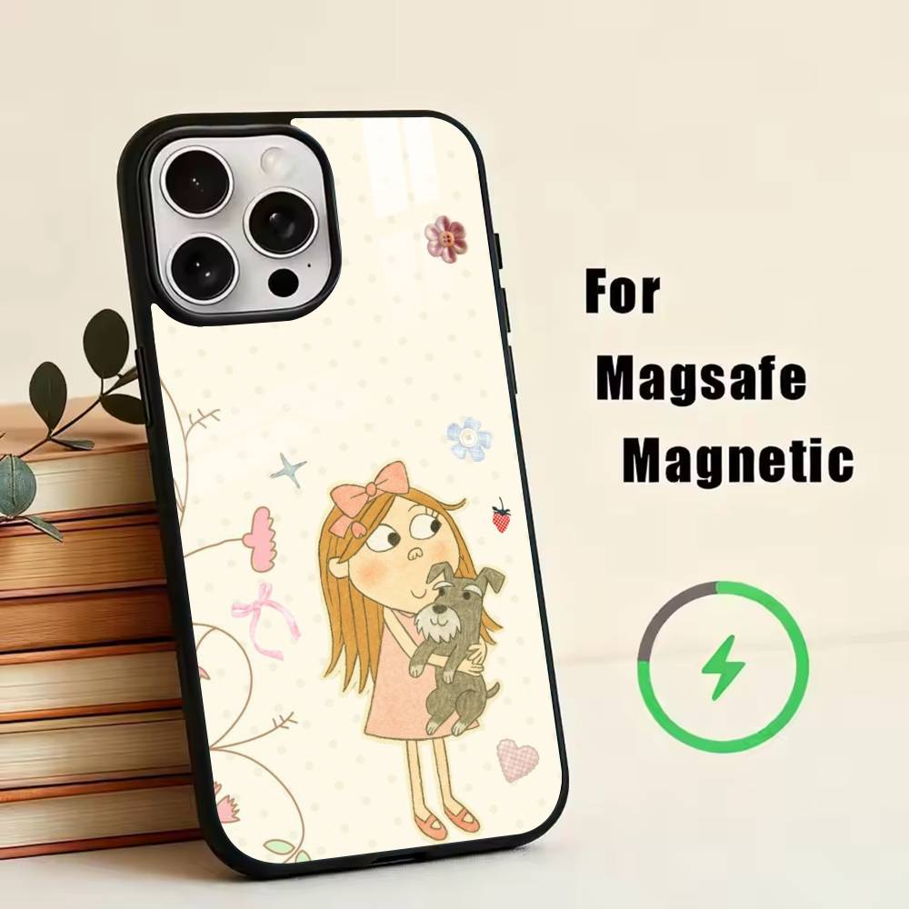 

C-Charlie And Lola Phone Case For iPhone17,16,15,14,13,12,11 Plus,Pro Magnetic For Magsafe Wireless Charging iPhone12PROMAX